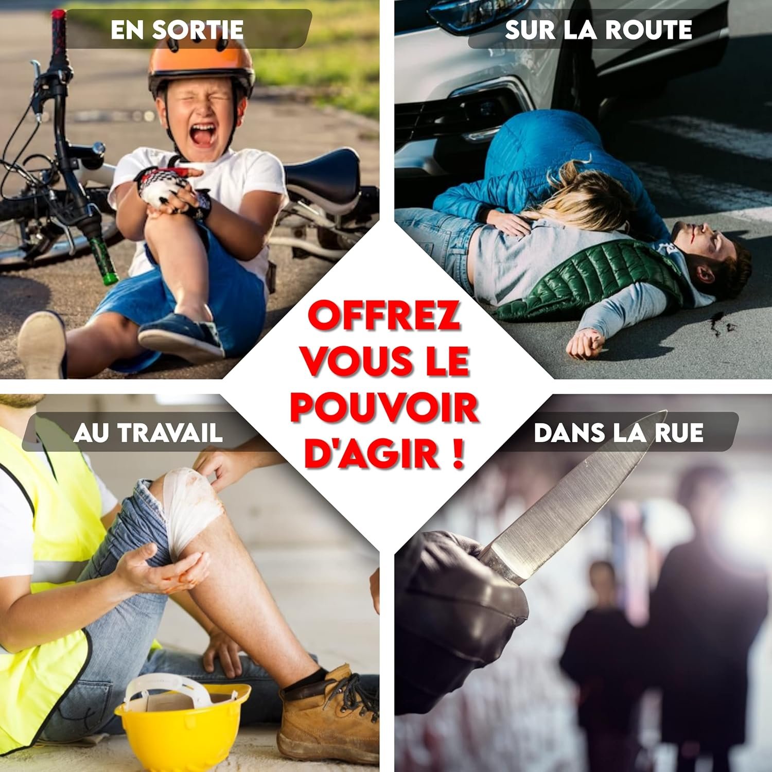 WONCROW | Trousse de Secours Complete + Matériel Inédit - Pharmacie de Voyage Randonnée Camping Voiture - Equipement Militaire Kit de Survie Couverture de Survie Aspire Venin Garot Tourniquet – Image 7