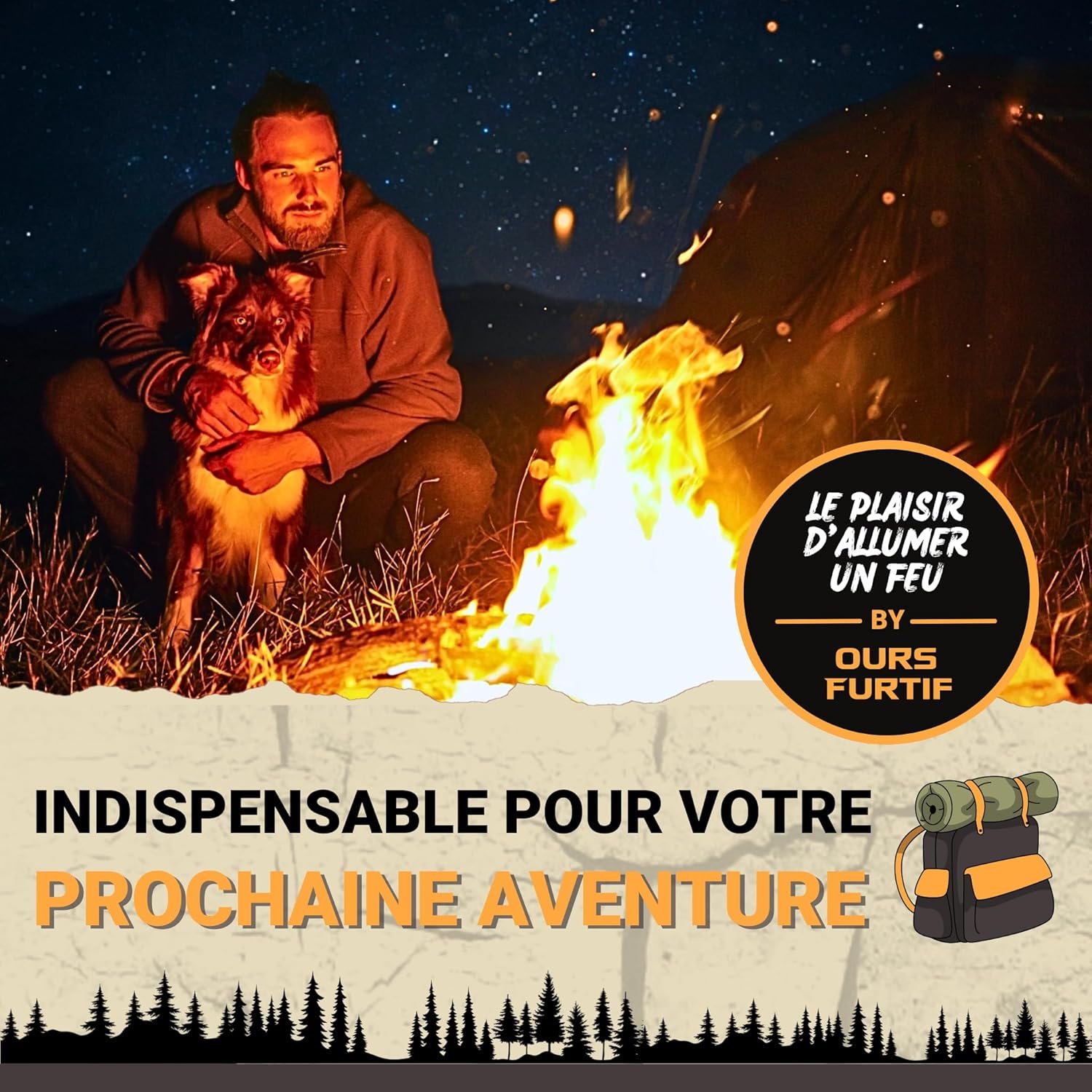 Kit Firesteel XXL - Pierre à Feu de Survie - Barre Magnésium Tendre de qualité 12mm - 20 000 utilisations - Amadou Inclus + Paracorde + Pochette - Accessoire Camping, Bushcraft, Randonnée – Image 7