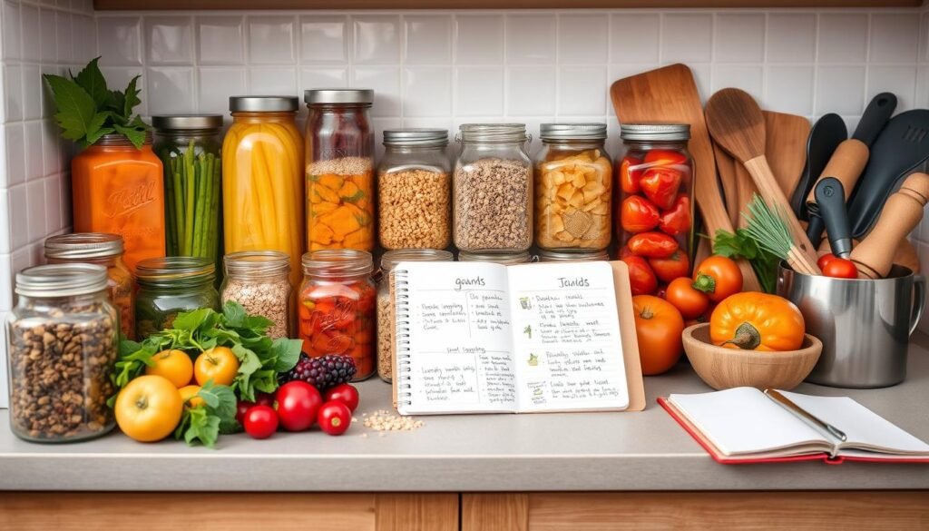 planification repas équilibrés à partir de la réserve alimentaire