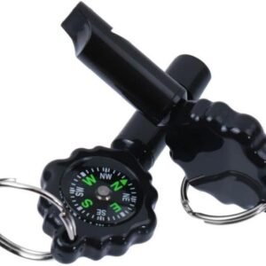2pcs Camping Survival Sifflet avec Porte-clés Boussole Outil Multifonctionnelle De Survie d’urgence pour Équipement De Camping De Randonnée en Plein Air