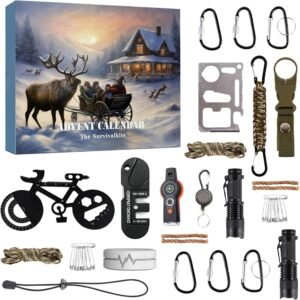 Calendrier du compte à rebours de Noël des outils de survie de 24 jours | Kit de survie Calendrier de l’Avent pour hommes, Calendrier de l’Avent Kits de survie pour hommes, Équipement de survie