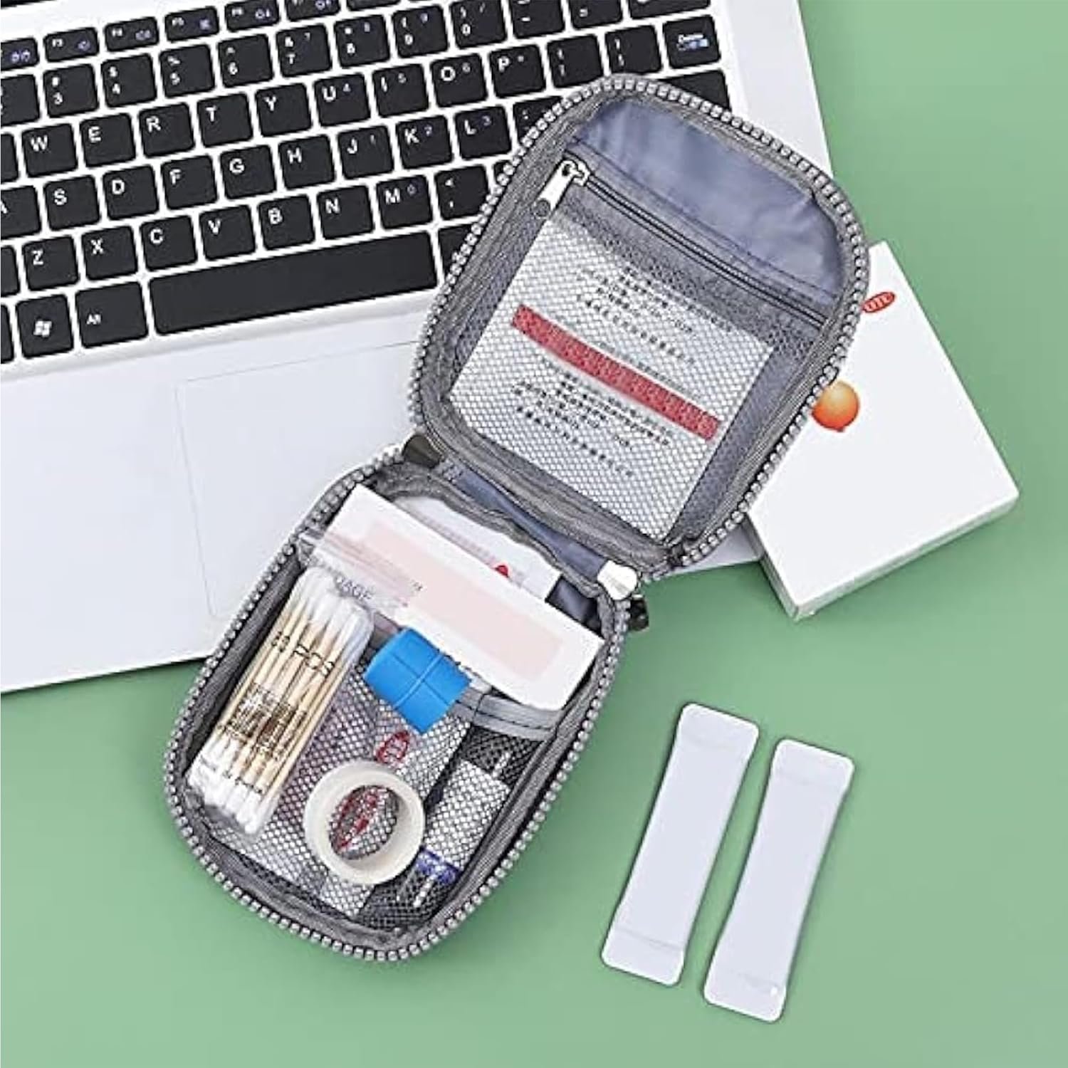 Compact Medical Emergency Survival Pack, Médecine d'urgence Home Pack Compact Medical Survival Pack, pour La Maison, Survie, Camping, Randonnée, Bureau, Voiture, Extérieur,Gris,S – Image 3