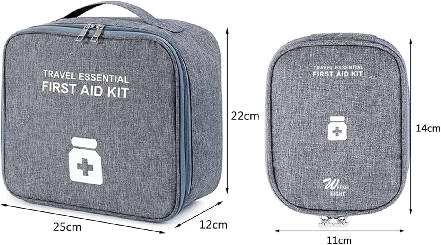 Compact Medical Emergency Survival Pack, Médecine d'urgence Home Pack Compact Medical Survival Pack, pour La Maison, Survie, Camping, Randonnée, Bureau, Voiture, Extérieur,Gris,S – Image 6