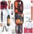 WONCROW | Kit de Survie Complète + Trousse de Secours + Paille Filtrante + Sac + Pierre Allume Feu Couverture Pince Multifonction Outils Accessoire Militaire Boite Gadget Premiers Soins Pêche